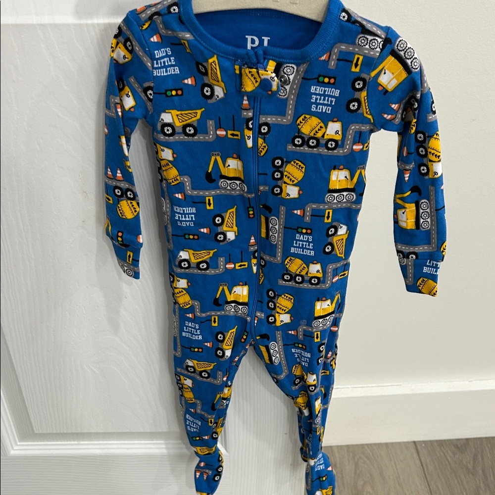 The Children's Place Blue Construction Print Footie